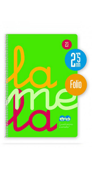 BLOCK LAMELA FOLIO 2,5MM 80H VERDE PP 90GR-PACK 5U