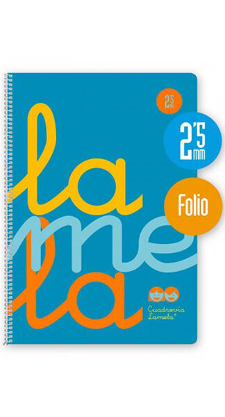 BLOCK LAMELA FOLIO 2,5MM 80H AZUL PP 90GR-PACK 5U