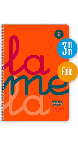 BLOCK LAMELA FOLIO 3MM 80H NARANJA PP 90GR-PACK 5U