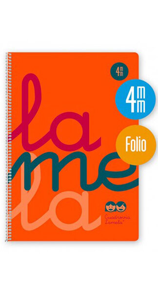 BLOCK LAMELA FOLIO 4MM 80H NARANJA PP 90GR-PACK 5U