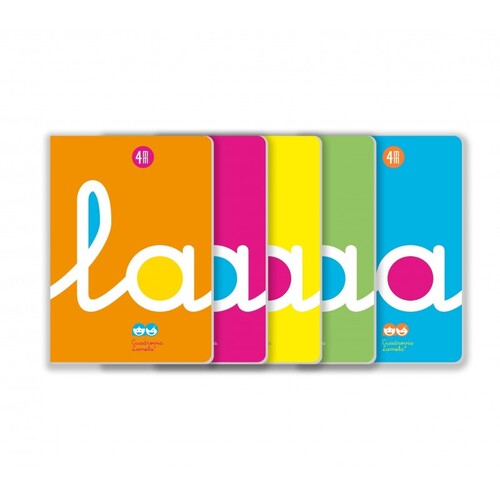 LIBRETA LAMELA A4 4MM 50H TAPA PP 90GR SURTIDOS-PACK 5U