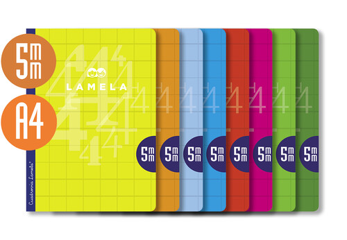 LIBRETA LAMELA A4 5MM 50H TAPA CARTON PLASTIFICADO PACK 10