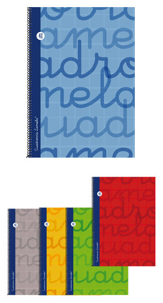 BLOCK LAMELA FOLIO 4MM SURTIDOS TAPA EXTRADURA-PACK 5U