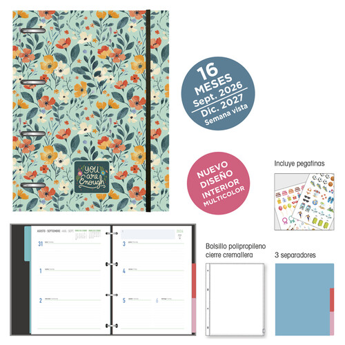 AGENDA 16 MESES 26-27 C/ANILLAS 15X21CM SV IKI T. FORRADA FL