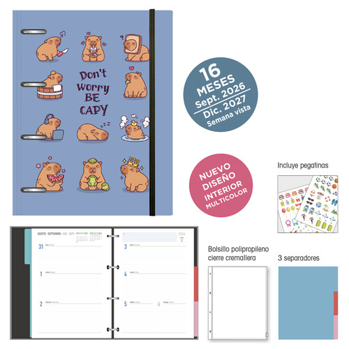 AGENDA 16 MESES 26-27 C/ANILLAS 15X21CM SV IKI T. FORRADA CA