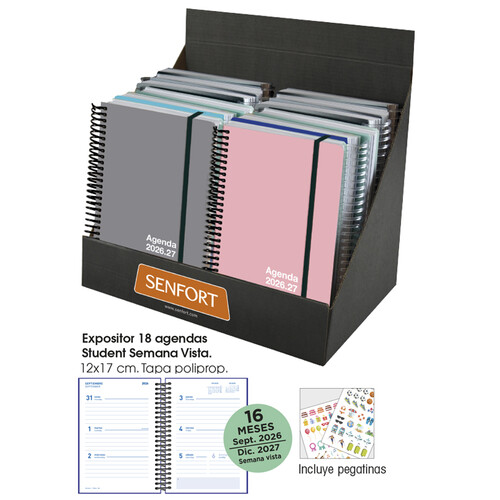 AGENDAS 16 MESES 26-27 12X17CM SV STUDENT PP SURT. - 18U EXP