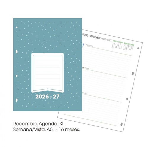 RECAMBIO AGENDA ANILLAS 16 MESES 26-27 SV IKI