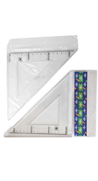 ESCUADRA 25 CM + FUNDA - 20U CAJA