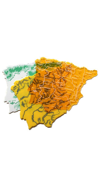 PLANTILLA 3 MAPAS ESPA�A 15X12,5 CM