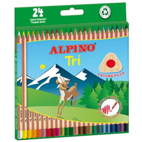 LAPICES 24 COLORES TRI ALPINO TRIANGULARES