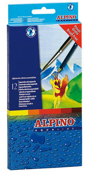 LAPICES 12 COLORES ACUARELABLE ALPINO CAJA CARTON
