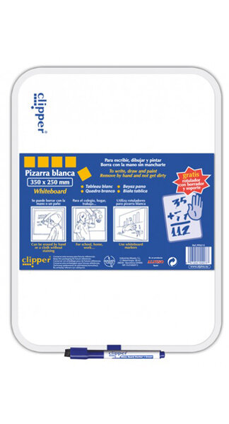 PIZARRA BLANCA 25X35CM C/ ROTULADOR ( CLIPPER )