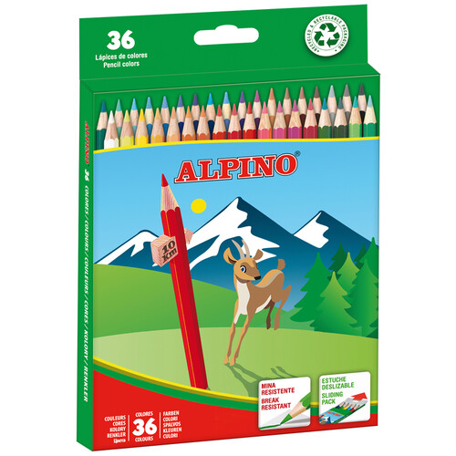 LAPICES 36 COLORES ALPINO LARGO CAJA