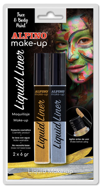 BLISTER MAQUILLAJE LIQUIDO LINER 2U ORO Y PLATA