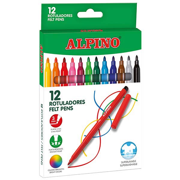 ROTU 12 COLORES ALPINO STANDARD PUNTA FINA
