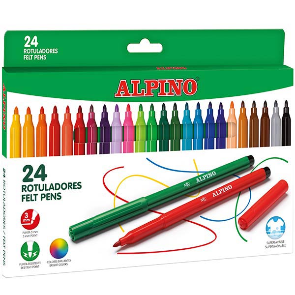 ROTU 24 COLORES ALPINO STANDARD PUNTA FINA