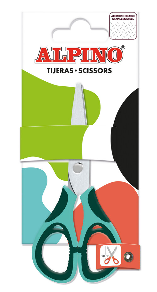 TIJERA 13CM ALPINO COLORFUL BLISTER