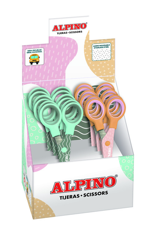 TIJERA 13CM ALPINO PASTEL 2 COLORES SURTIDOS - 12U EXP.