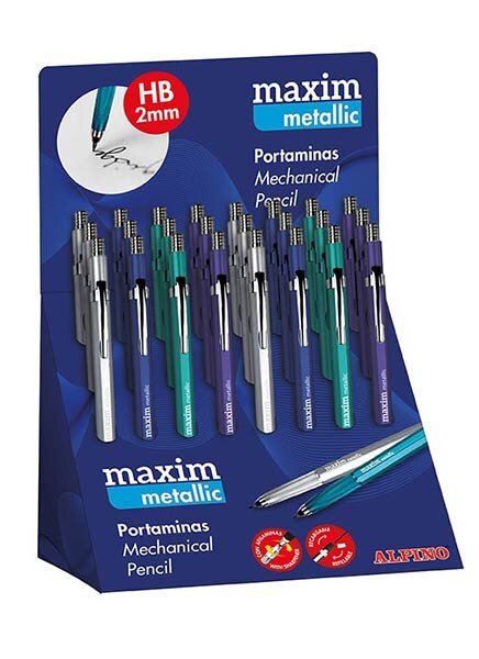 PORTAMINAS 2 MM HB MAXIM METALIX COLORES EXP.24U