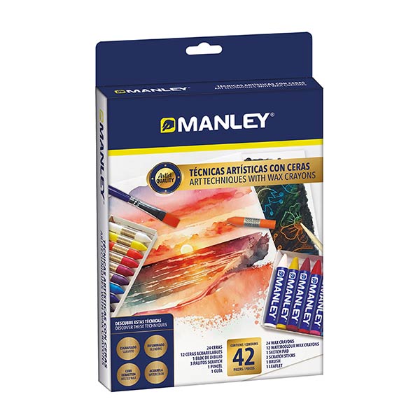 SET 42 PIEZAS TECNICAS ARTISTICAS MANLEY CON CERAS