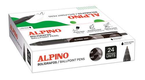 BOLI ALPINO DOT UNICOLOR NEGRO 24U CAJA