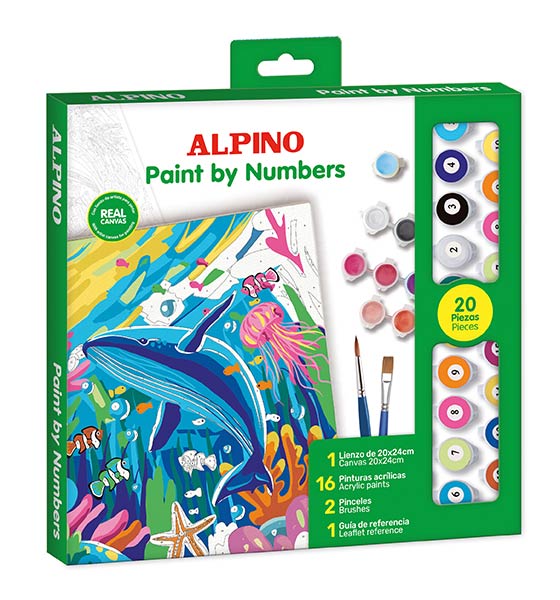 JUEGO PINTA POR NUMEROS OCEANO 20 PIEZAS SET