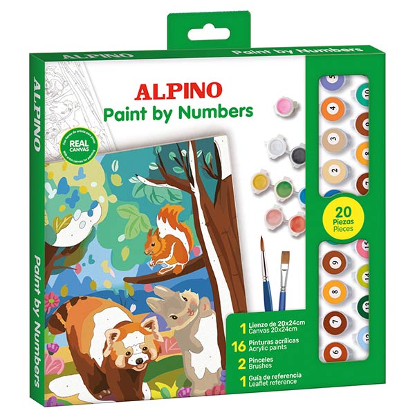 JUEGO PINTA POR NUMEROS BOSQUE FOREST 20 PIEZAS SET