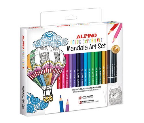 SET MANDALA ART 48 LAPICES DE COLORES + 50H DE MANDALAS