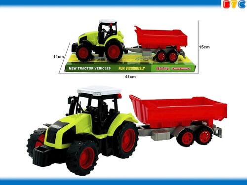 TRACTOR CON REMOLQUE Y ANIMALES