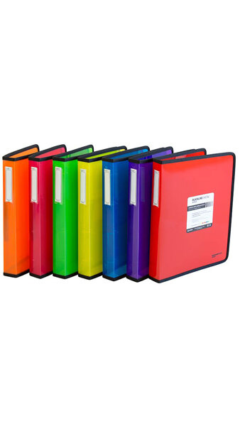 CARPETA 4A 40MM A4+ PP ROSA C/RIBETE NEGRO BLACKLINE