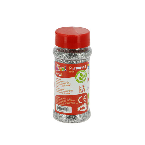 PURPURINA BIO METAL PLATA FIXO KIDS 60G BOTE