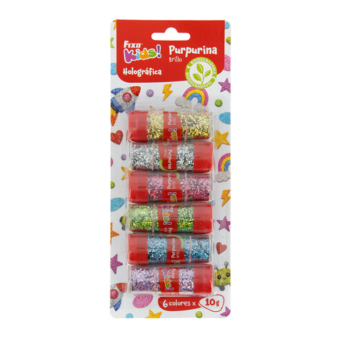 PURPURINA BIO HOLOGRAFICA FIXO KIDS 10G BOTE - 6U BLISTER