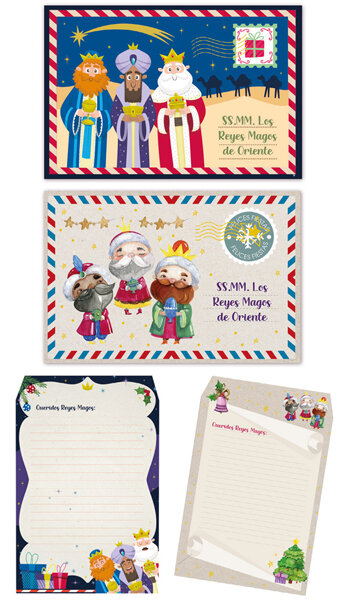 CARTAS REYES MAGOS SURTIDAS - PAQUETE 50