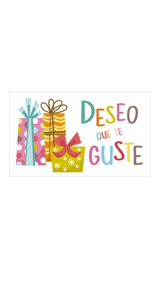 ROLLO 250 ETIQUETAS DESEO QUE TE GUSTE LETRAS COLORES