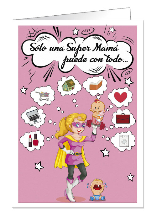 POSTAL 24X35CM SUPER MAMA
