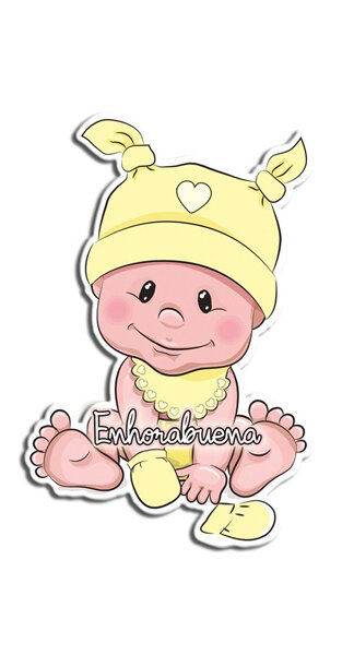 TARJETON 15X24CM BEBE ENHORABUENA-PACK 10