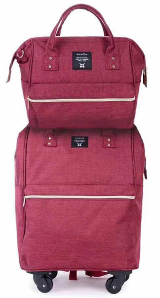 SET MALETA VIAJE + NECESER ROJO