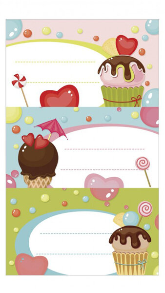 ETIQUETAS ESCOLARES MOD. HELADOS 10 BLISTER PACK