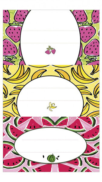 ETIQUETAS ESCOLARES MOD. FRUTAS 10 BLISTER PACK