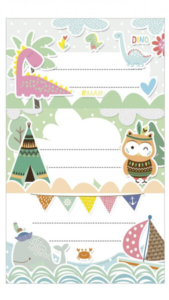 ETIQUETAS ESCOLARES MOD. ANIMALES 10 BLISTER PACK