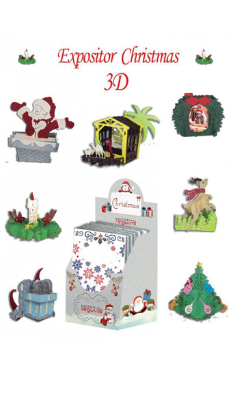 POSTAL NAVIDAD 3D CHRISTMAS SURTIDOS-EXPOSITOR 50U