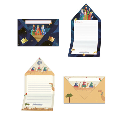 CARTAS REYES MAGOS SOLAPA PICO 2 DISEOS - PAQUETE 50