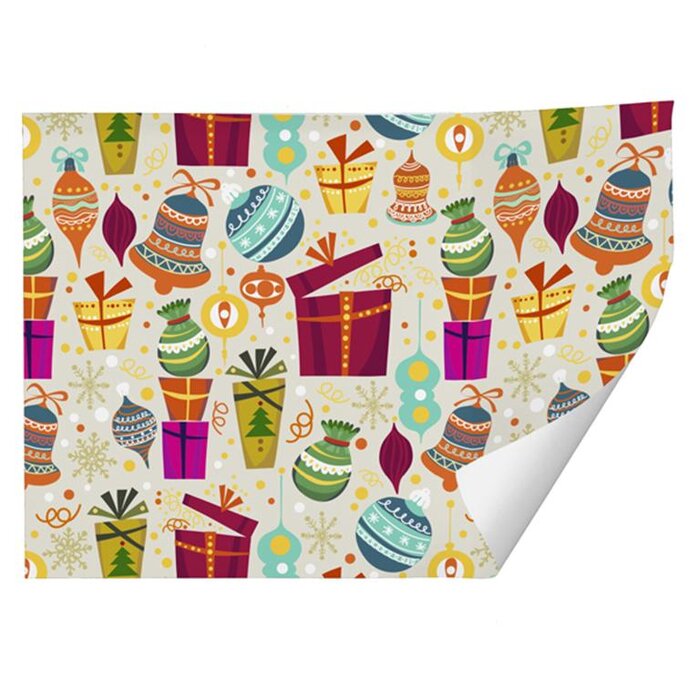 PAPEL REGALO PLIEGO 70X100CM RECICLADO BOLAS - PACK 25U