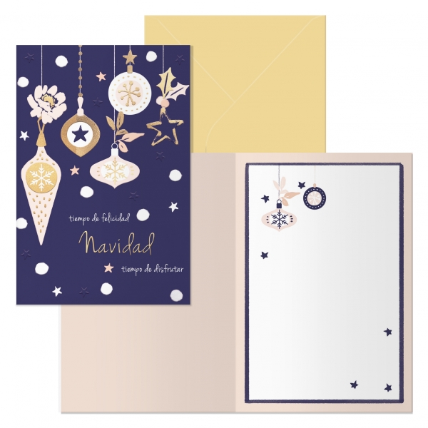 POSTAL NAVIDAD MODELO JINGLE CON SOBRE COLOR