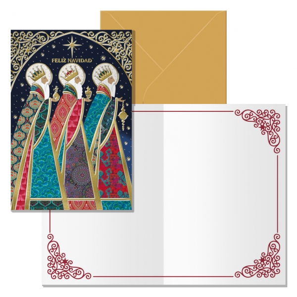 POSTAL FELICIDADES PAPA MOD. GALAN CON SOBRE DE COLOR