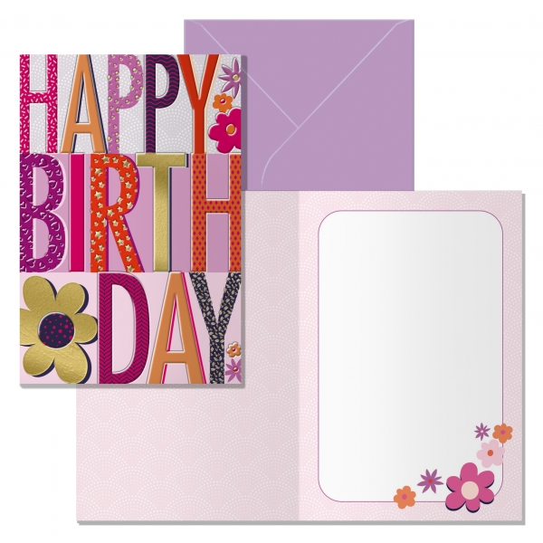 POSTAL HAPPY BIRTHDAY MOD. HAPPY CON SOBRE DE COLOR