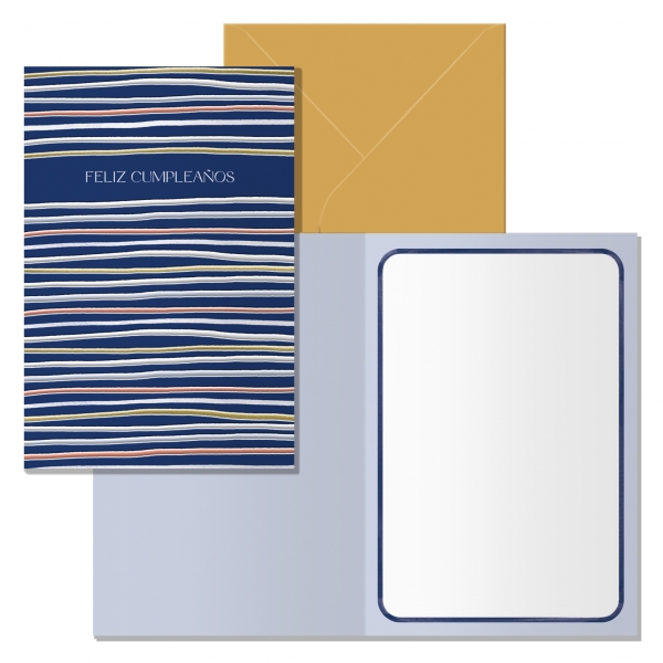 POSTAL FELIZ CUMPLEAOS MODELO SAILOR CON SOBRE DE COLOR