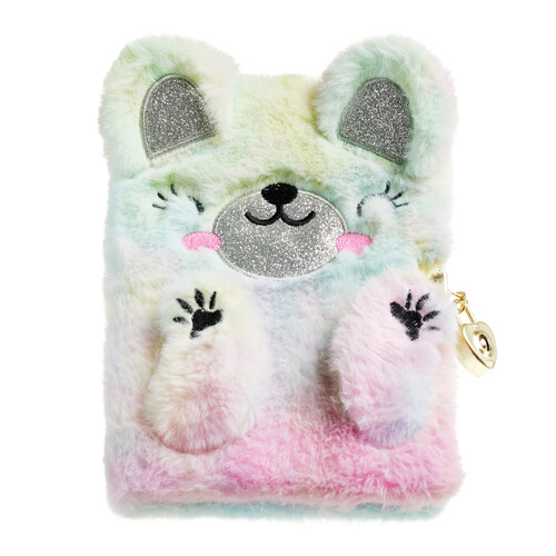 DIARIO SECRETO 80H PELUCHE OSO ARCOIRIS CON CANDADO B2F