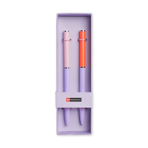 SET 2 BOLIS METALICOS FINOS TINTA AZUL ROSA ROJO