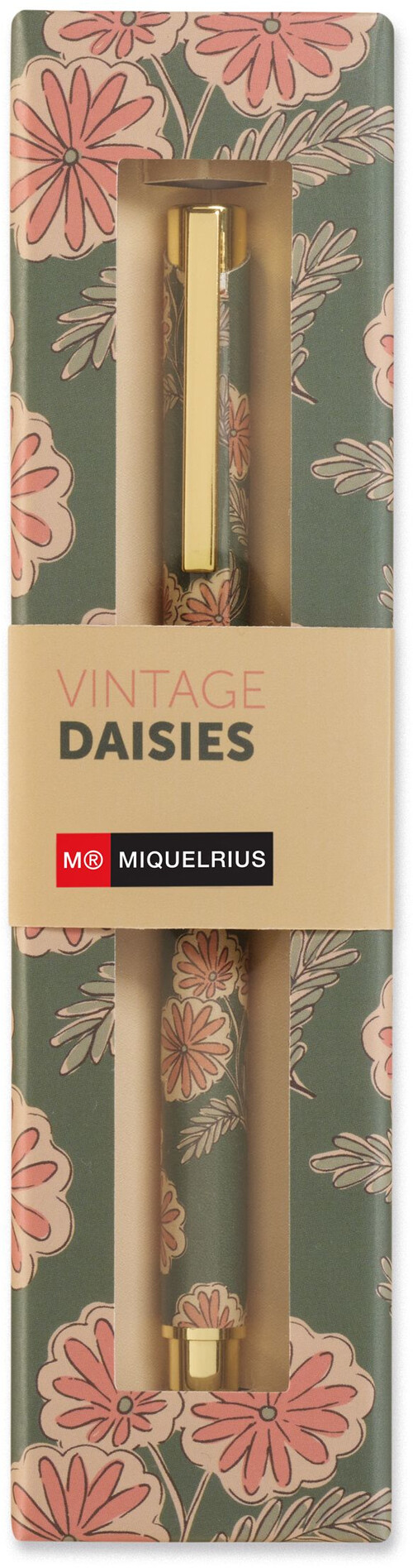 BOLI METALICO ESTAMPADO TINTA AZUL VINTAGE DAISIES
